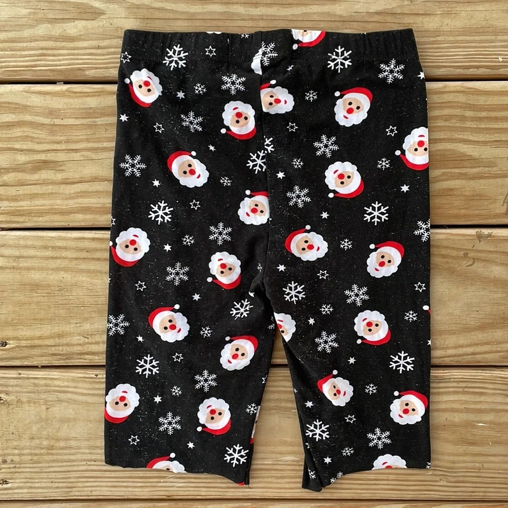 Santa Snowflake Print Bike Shorts